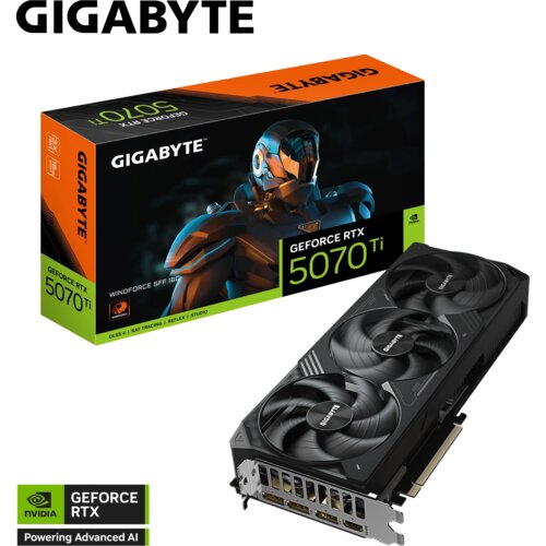 Gigabyte nvidia geforce rtx 5070 ti windforce SFF16GB 256bit GV-N507TWF3-16GD rev. 1.0 grafička kart Slike