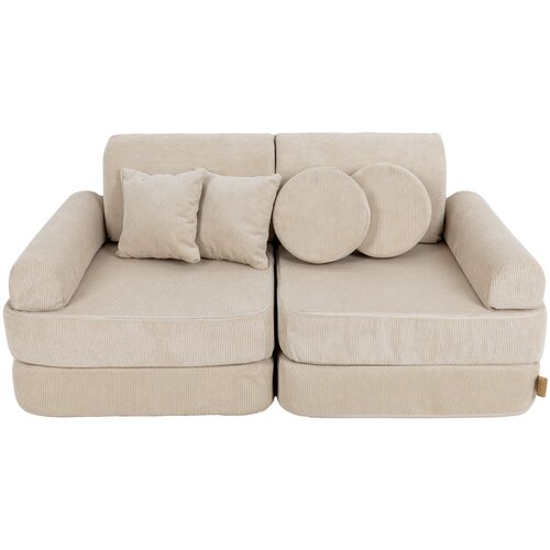 MeowBaby pocket sofa plus, 120x25x60cm, slimcord, ecru, (21510703) Cene