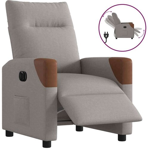  Električni naslonjač od tkanine smeđesivi Slike