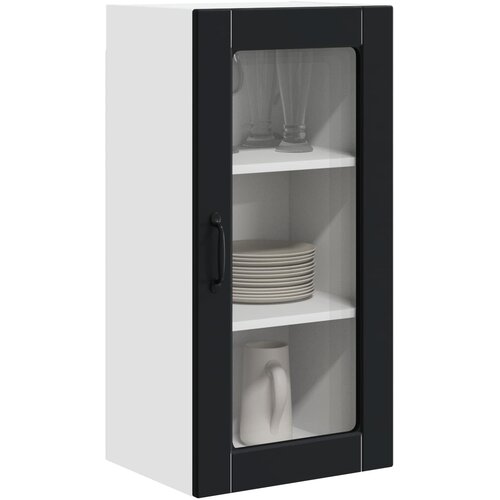  Zidni stakleni ormarić Lucca 2 pcs Crna 40 x 31 x 80 cm Slike