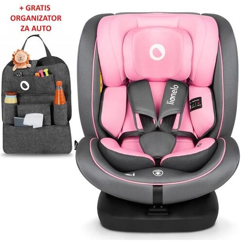 Lionelo i-Size autosjedalica Bastiaan, ISOFIX-360, 40-150cm, roza + ORGANIZATOR Cijene