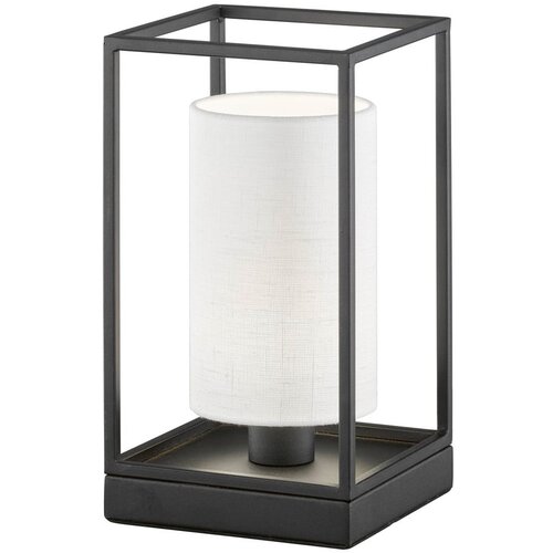 Fischer &amp;amp; Honsel Črna/bela namizna svetilka s tekstilnim senčilom (vi&amp;scaron;ina 28,5 cm) Gilli &amp;ndash; Slike