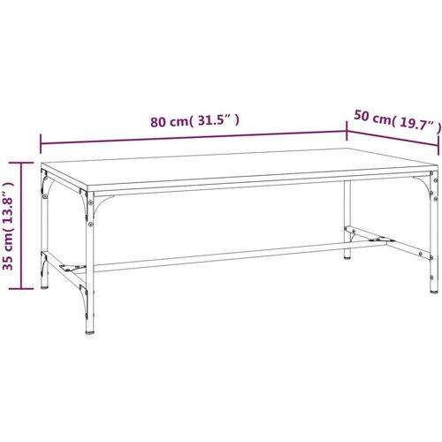 VidaXL Stolić za kavu boja sivog hrasta 80x50x35 cm konstruirano drvo Slike