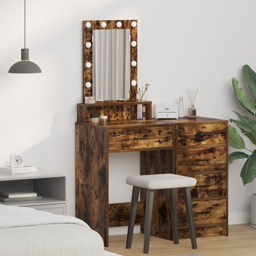 vidaXL Dimljeni hrast Konstruirano drvo 50 x 41 x 140 cm Ogledalo Cijene