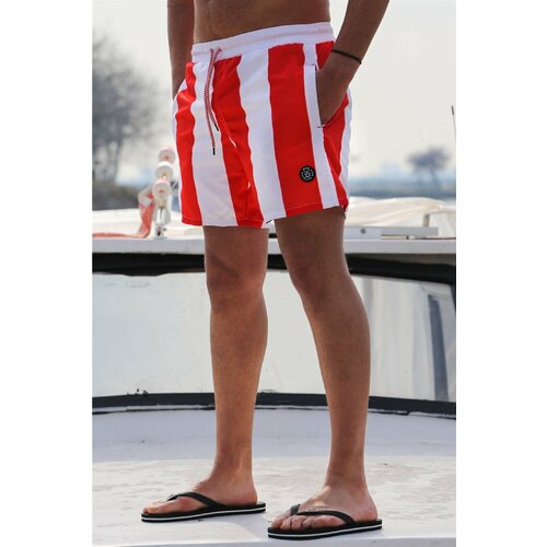 Madmext Swim Shorts - Red - Color block Slike
