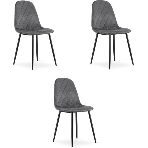 Brandless Stol ASTI - temno siv žamet x 3, (22030474) Slike