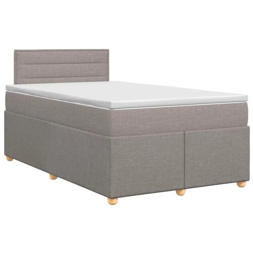  Boxspring krevet s madracem Sivosmeđa 120 x 200 cm Tkanina - Sivosmeđa 120 x 200 cm Dizajn linija Slike