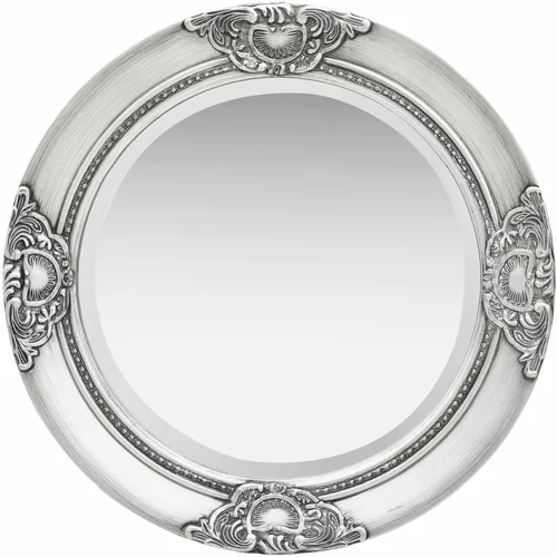 vidaXL Zidno ogledalo u baroknom stilu 50 cm srebrno