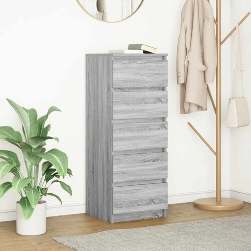 VidaXL Komoda s ladicama Siva Sonoma 37,5x35x99 cm Konstruirano drvo Slike