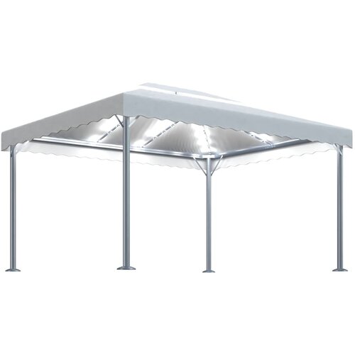 vidaXL Paviljon z LED lučkami 400x300 cm krem aluminij Cene