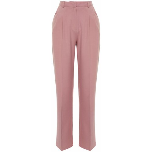 Trendyol Limited Edition Light Pink Straight Cut Pleated Woven Trousers Cene