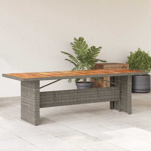  Vrtni stol s pločom od drva bagrema sivi 240x90x75cm poliratana Cijene