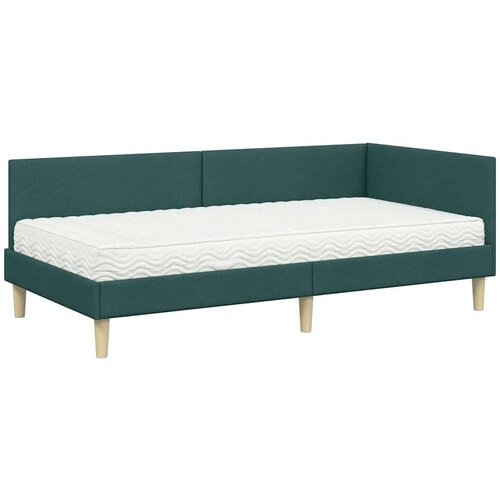  Kutni krevetni okvir s madracem Ostalo 2 pcs Zelena tkanina Slike