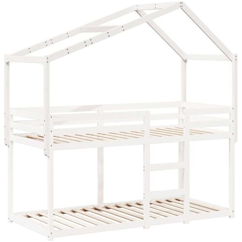 VidaXL krov za dječji krevet bijeli 203x95,5x142 cm masivna borovina Slike
