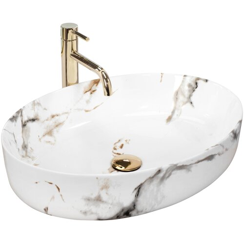 Rea Umivalnik Queen Carrara Shiny countertop Slike