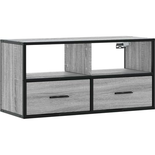 VidaXL TV omarica siva sonoma 80x31x39,5 cm inženirski les in kovina Slike