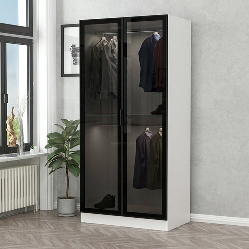 Woody Fashion Ormar Kale 90x190x52cm Crno-bijela Cene