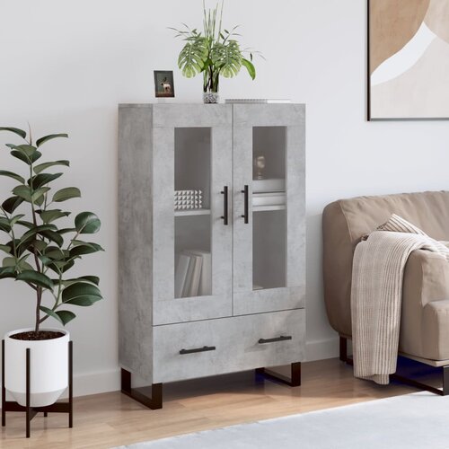 The Living Store Visoka omara betonsko siva 69,5x31x115 cm inženirski les - Visoka Omarica, (21435412) Slike