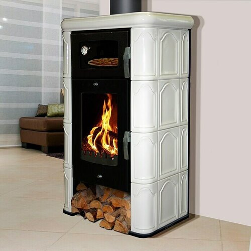 DOMOFIRE Kamin na drva Napoli II (6 kW, Obloga: Keramika, Bijele boje) Cijene