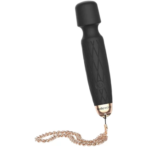 Bodywand Luxe - punjivi mini vibrator za masažu (crni)