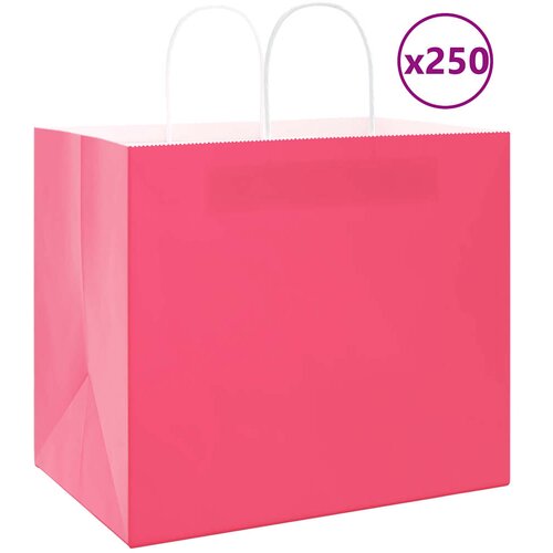  Papirnate vrećice 250 kom s ručkama ružičaste 32x22x28 cm Cijene