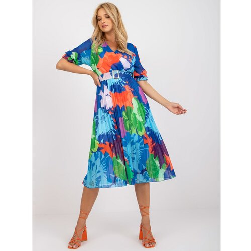 Fashion Hunters Blue one size dress with OCH BELLA prints Slike