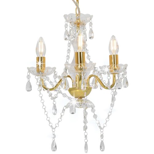 The Living Store Lestenec s kroglicami zlat okrogel 3 x E14 - Lestenec, (21383451) Cene
