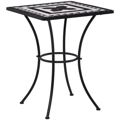 vidaXL Bistro mizica z mozaikom črna in bela 60 cm keramika Cene