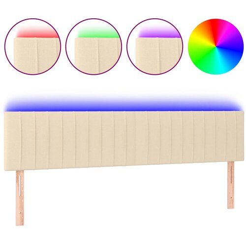  LED uzglavlje krem 180x5x78/88 cm od tkanine Slike