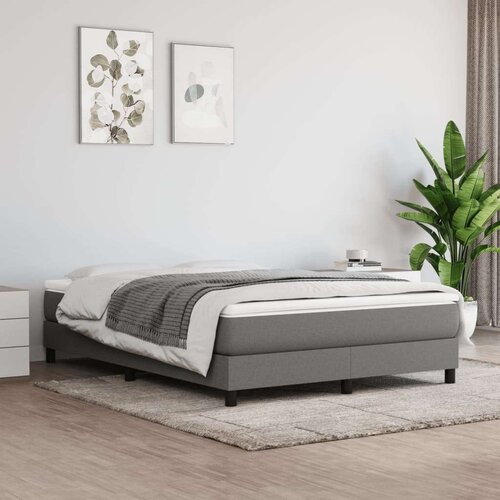  Box spring posteljni z vzmetnico temno siv 140x190 cm blago, (20738435) Slike