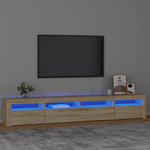 VidaXL TV omarica z LED lučkami sonoma hrast 240x35x40 cm Slike