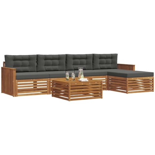  Set vanjskih sofa 6 kom. Prirodna i antracit Slike