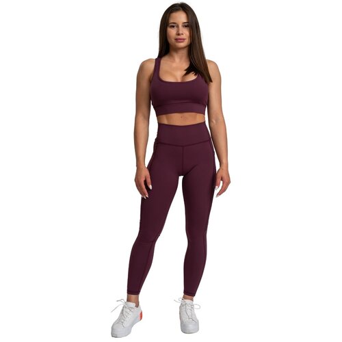 GymBeam ženske helanke mesh panel eggplant Slike