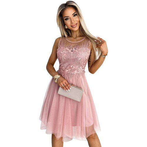 Numoco Women's dress with guipure and fine tulle Cene