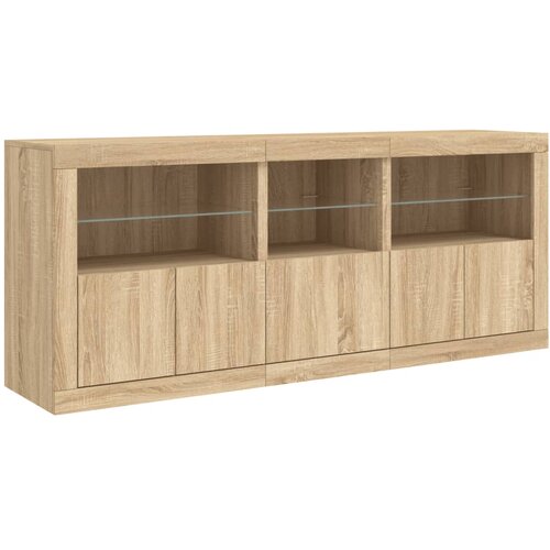  Komoda s LED svjetlima boja hrasta sonome 162 x 37 x 67 cm Slike