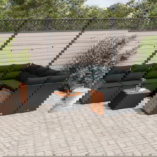 vidaXL 9-dijelni set vrtnih sofa s jastucima crni od poliratana Cijene
