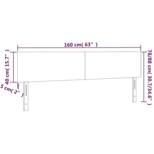  Uzglavlja 2 kom svjetlosiva 80x5x78/88 cm od tkanine Slike