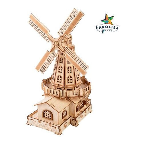 Čarolijashop Woodcraft 3d drvena puzla - Holandska vetrenjača ii ( 9240) Slike