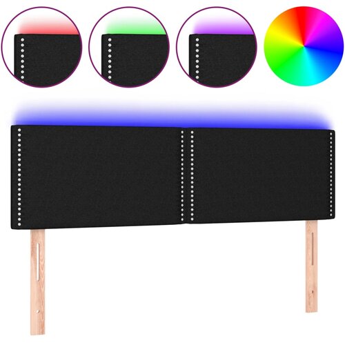 VidaXL LED posteljno vzglavje črno 144x5x78/88 cm blago, (20737301) Slike
