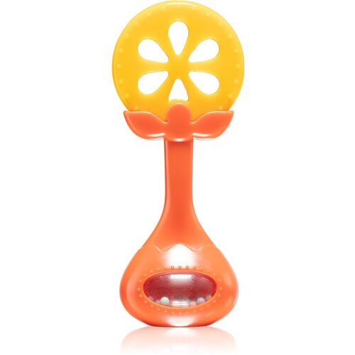 BabyOno Have Fun Teether grizalo z ropotuljico Juicy Orange 1 kos Cene