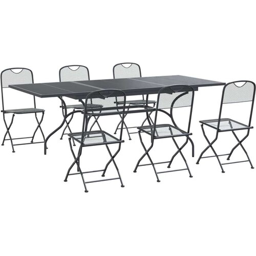  Vrtni set za objed 7 pcs Antracit 212 x 90 x 76 cm - 6-sjedalna Slike