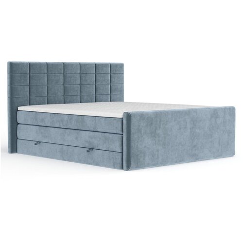 Maison de Rêve Plavi boxspring krevet s prostorom za odlaganje 160x200 cm Ava – Cijene