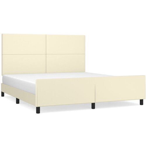 vidaXL Okvir za krevet s uzglavljem krem 180x200 cm od umjetne kože Cene