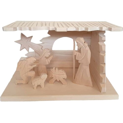  Drvene ručno rezbarene jaslice 25x15x15 cm Slike