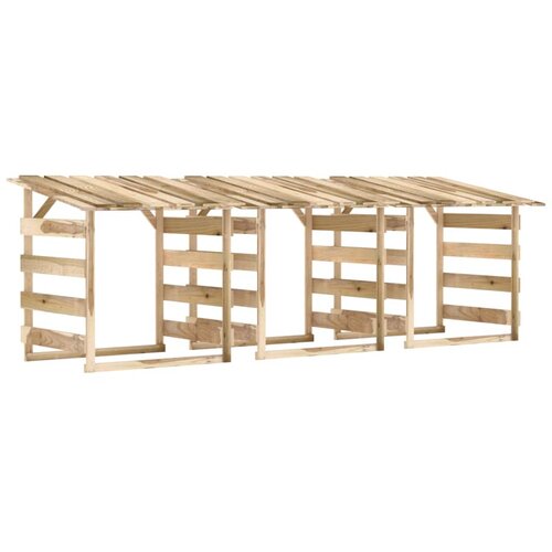 Pergole s krovom 3 kom 100 x 90 x 100 cm impregnirana borovina Slike