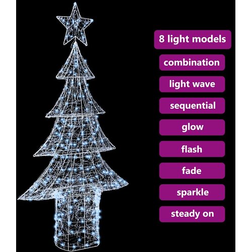  Božićno drvce s 240 LED svjetlima Hladna bijela 180 cm Akril Slike