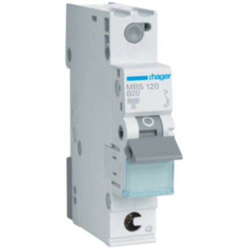 HAGER MBS120 MBS120 za&amp;scaron;titna sklopka za vodove 1-fazni 20 A 230 V, 400 V Slike