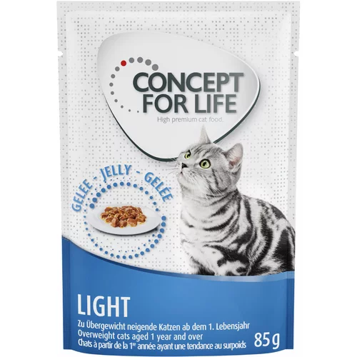 Concept for Life 10 € popusta na 48 x 85 g mokro hrano! - Light Cats - v želeju