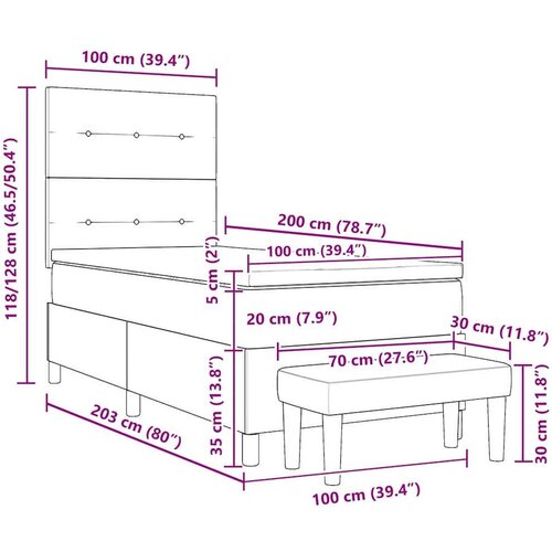 Box spring krevet s madracem Ružičasta 100 x 200 cm Bar&amp;scaron;un - Ružičasta 100 x 200 cm S gumbima Slike