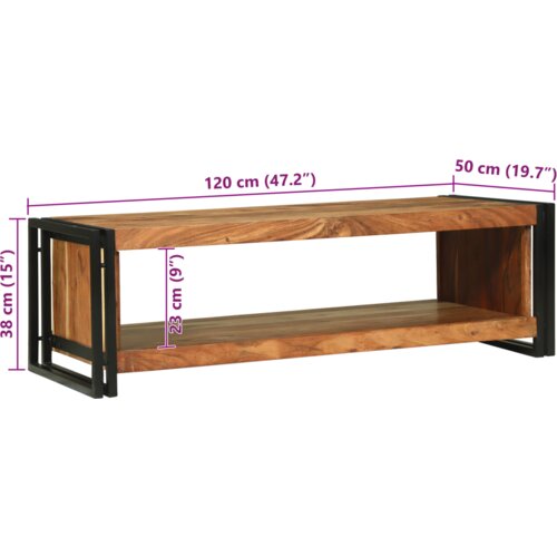 VidaXL stolić za kavu 120x50x38 cm od čvrstog drva akacije Slike